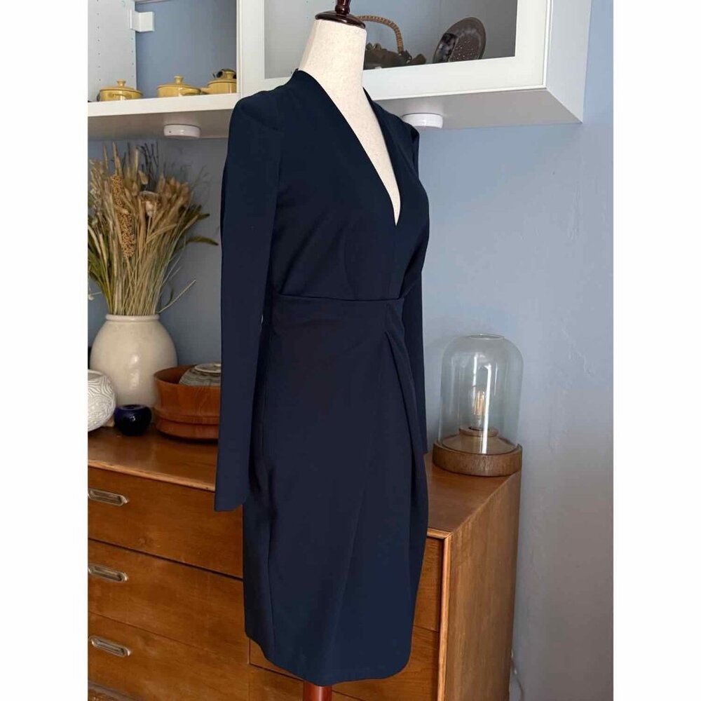 Vintage Plein Sud Jeanius Navy Blue Structured Sheath Dress Sz US 8 - Picture 5 of 12